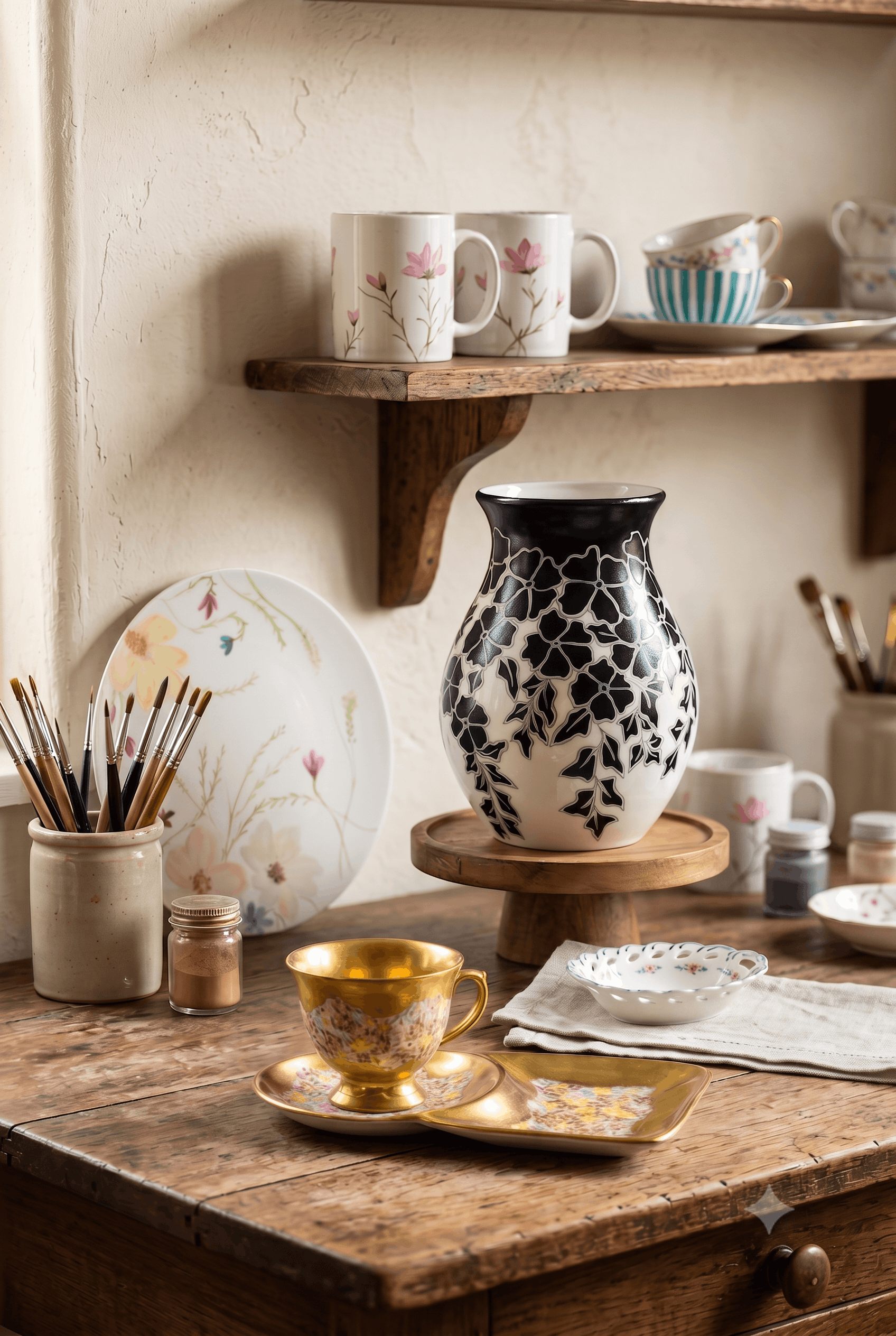 Porcelana pintada à mão